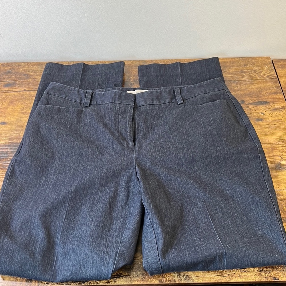 Talbots Cotton Blend Dark Gray Slacks Size 14W Women’s